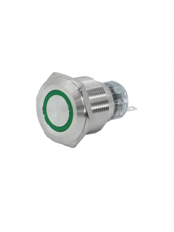 Картинка GQ22-L-11E/G/S, зелёный, металл, 1C1NO1NC, цилиндр, d22мм, IP65 (ЭТ) (ET020090) в интернет-магазине Форум Электро в Москве