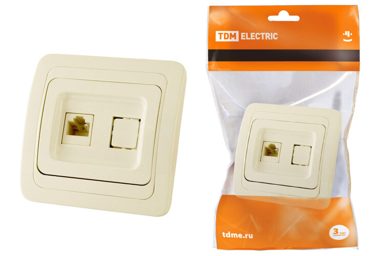 Картинка TDM Розетка компьютерная RJ-45 сл. кость "Валдай" (SQ1804-0113) в интернет-магазине Форум Электро в Москве