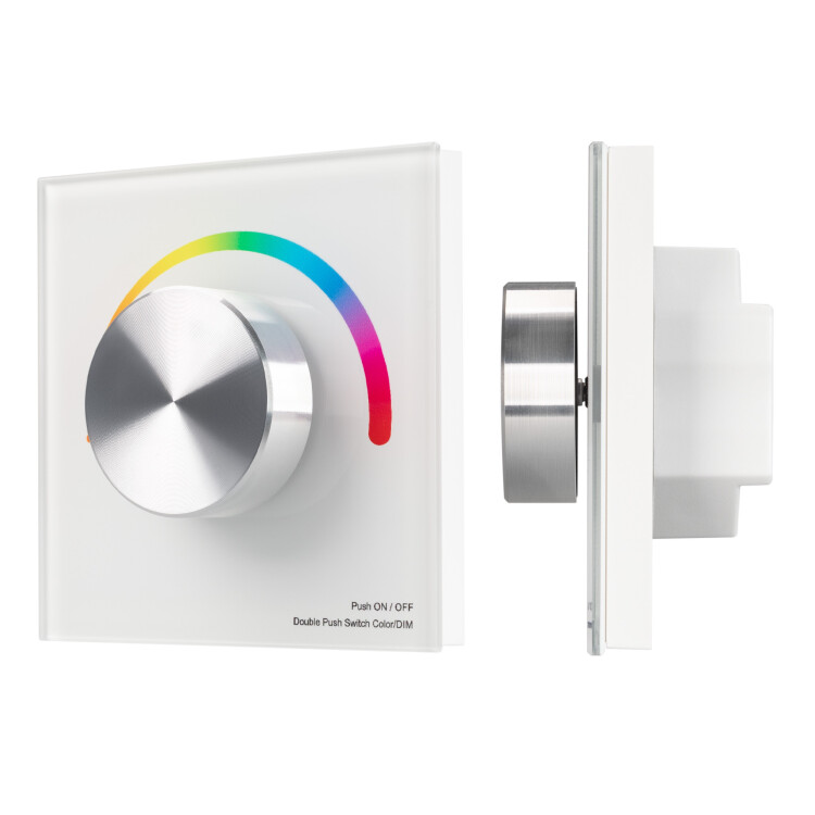 Картинка Arlight Панель SMART-P5-RGB-G-IN White (3V, Rotary, 2.4G) (IP20 Пластик, 5 лет) (033756) в интернет-магазине Форум Электро в Москве