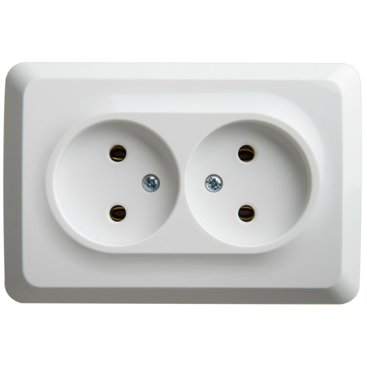 Картинка Systeme Electric Этюд наруж Бел Розетка 2-ая угловая б/з без шторок 16А 250B (PA16-105B) в интернет-магазине Форум Электро в Москве
