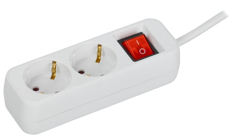 Картинка IEK UMA Удлинитель У02К 2 места 5м 3х1мм2 10А бел. (UM-YP10-10-02-05-ZK-K01) в интернет-магазине Форум Электро в Москве