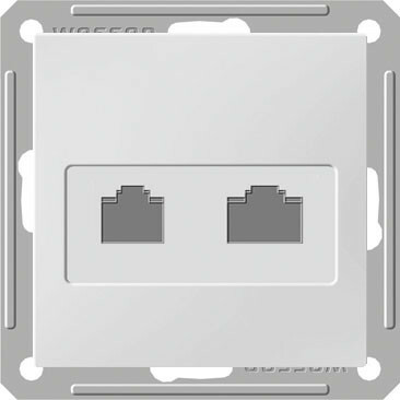 Картинка W59 РОЗЕТКА двойная компьютерная RJ45 кат.5Е, механизм, БЕЛЫЙ (RSI-251KK5E-1-86) в интернет-магазине Форум Электро в Москве