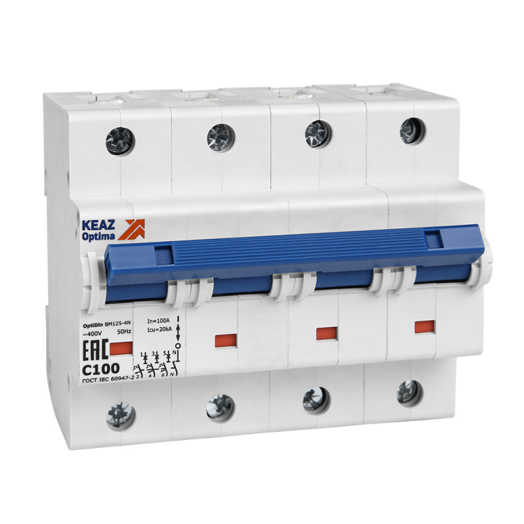 КЭАЗ OptiDin BM125 Автоматический выключатель 4P 100A D 15кА AC (BM125-4ND100-14ln-УХЛ3) (138605) превью в интернет-магазине электрики Форум Электро в Москве