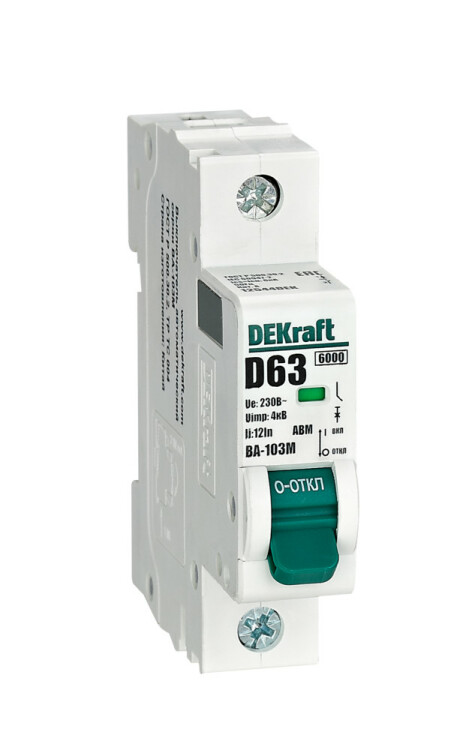 Dekraft Автоматический выключатель без теплозащиты 1P 63А х-ка D 6кА ВА-103M (12544DEK) превью в интернет-магазине электрики Форум Электро в Москве