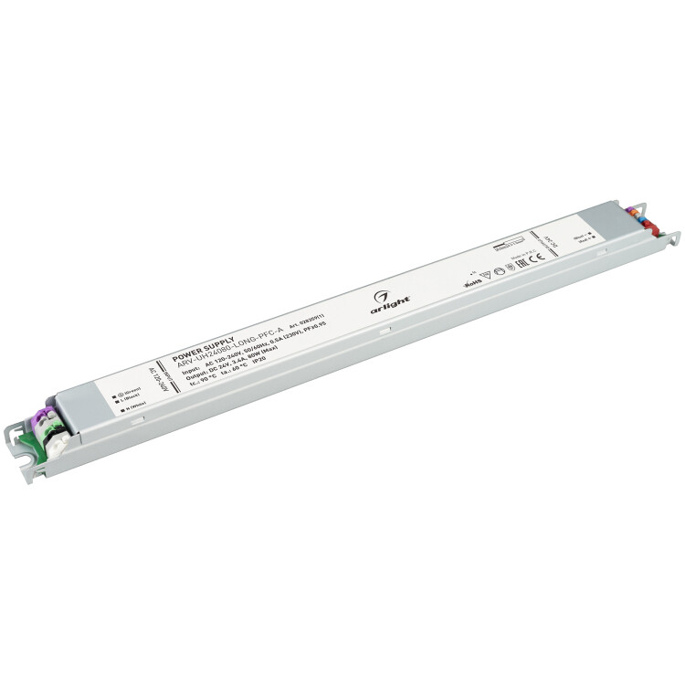 Arlight Блок питания ARV-UH24080-LONG-PFC-A (24V, 3.4A, 80W) (IP20 Металл, 7 лет) (028359(1)) превью в интернет-магазине электрики Форум Электро в Москве