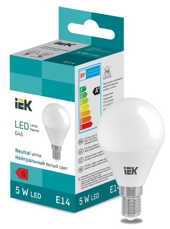 LED Globe G45 400lm 4000K E14 IEK (LL-I-G45-5-230-40-E14) превью в интернет-магазине электрики Форум Электро в Москве