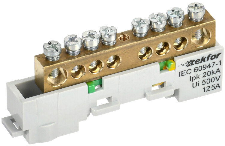 TEKFOR Шина PE "земля" неизол. на унив. держ. 8х12-8-Ж IEK (TF-NN20-08-DL-K05) превью в интернет-магазине электрики Форум Электро в Москве