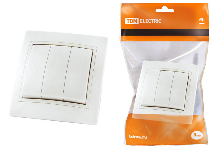 Фотография TDM Выключатель 3 кл. 10А белый "Таймыр" (SQ1814-0003) в интернет-магазине Форум Электро в Москве Картинка TDM Выключатель 3 кл. 10А белый "Таймыр" (SQ1814-0003) в интернет-магазине Форум Электро в Москве