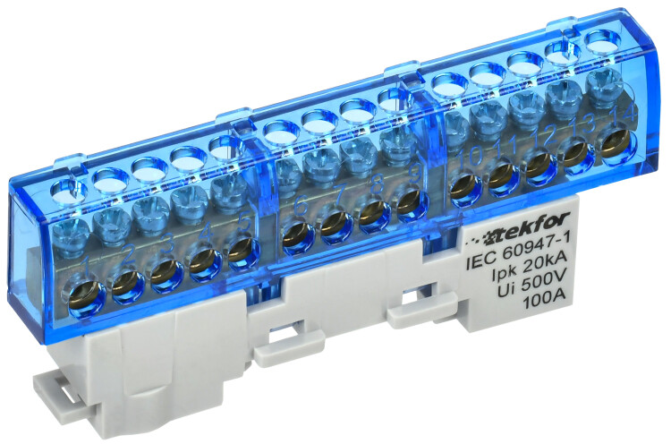 TEKFOR Шина N "ноль" неизол. на унив. держ. 6х9-14-С IEK (TF-NN10-14-DL-K07) превью в интернет-магазине электрики Форум Электро в Москве