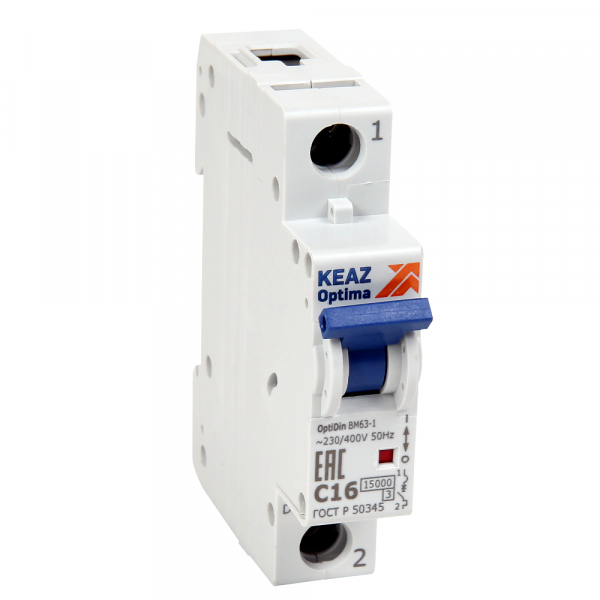 Выключатель автоматический модульный OptiDin ВМ63-1C16-15-УХЛ3 (341881) превью в интернет-магазине электрики Форум Электро в Москве