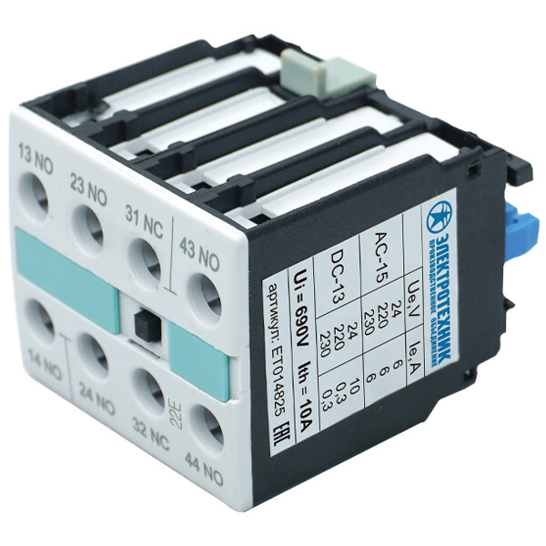 Электротехник 3RH1921-1FA22, 2НО+2НЗ, для контакторов типоразмеров S0…S12, фронтальный, винтовые клеммы, IP20, блок-контакт (ЭТ) (ET014825) превью в интернет-магазине электрики Форум Электро в Москве