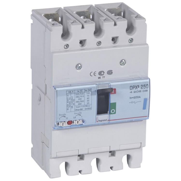 Legrand DPX3 250 Автоматический выключатель 3P 200А 70kA (420608) превью в интернет-магазине электрики Форум Электро в Москве Legrand DPX3 250 Автоматический выключатель 3P 200А 70kA (420608) превью в интернет-магазине электрики Форум Электро в Москве