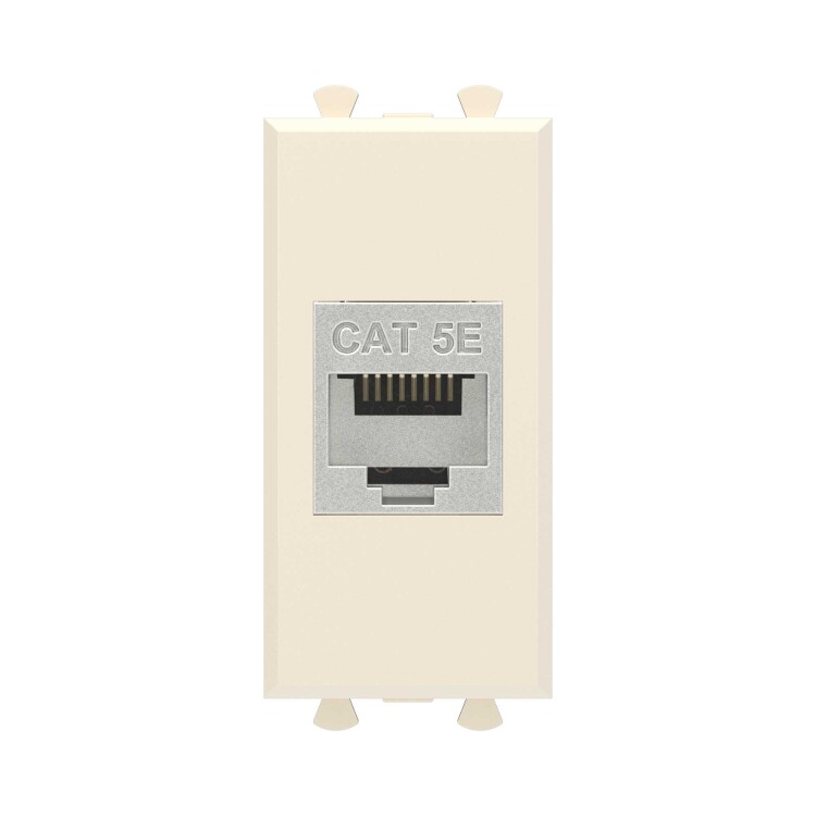 Картинка Компьютерная розетка RJ-45 без шторки модульная, кат.5е экранированная, "Avanti", "Ванильная дымка", 1 модуль (4405761) в интернет-магазине Форум Электро в Москве