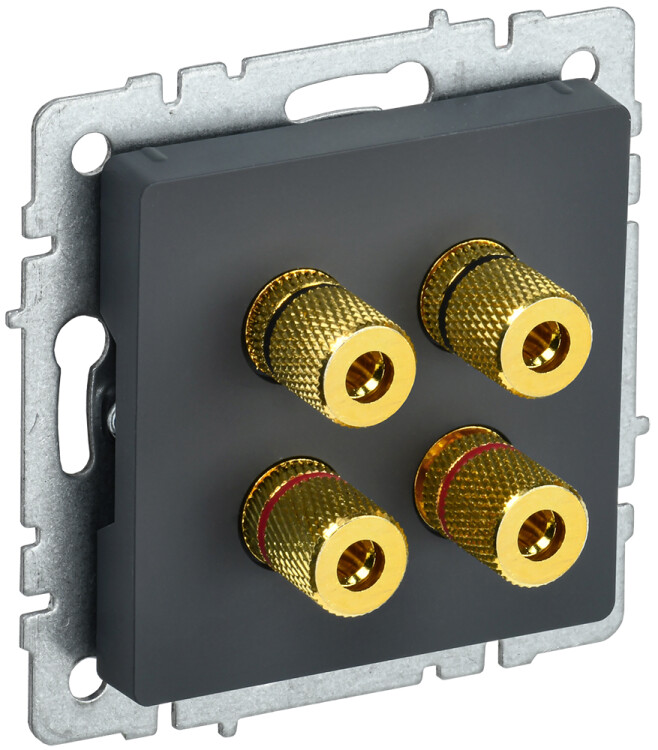 Картинка BRITE Аудиорозетка 4-мест. РА10-БрГ граф. IEK (BR-S40-K53) в интернет-магазине Форум Электро в Москве