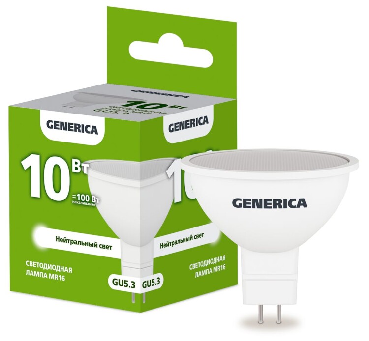 IEK GENERICA Лампа LED MR16 софит 10Вт 230В 4000К GU5.3 (LL-MR16-10-230-40-GU5-G) превью в интернет-магазине электрики Форум Электро в Москве
