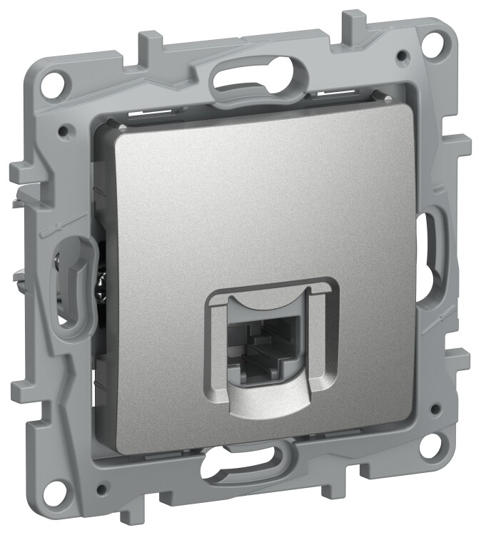 Картинка IEK Etika Алюминий Розетка компьютерная RJ45, категория 5е UTP. (6724411) в интернет-магазине Форум Электро в Москве