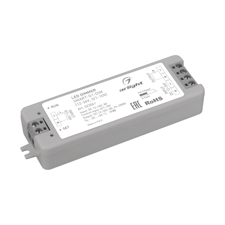 Arlight Диммер SMART-D1-DIM (12-36V, 0/1-10V) (IP20 Пластик, 5 лет) (023061) превью в интернет-магазине электрики Форум Электро в Москве Arlight Диммер SMART-D1-DIM (12-36V, 0/1-10V) (IP20 Пластик, 5 лет) (023061) превью в интернет-магазине электрики Форум Электро в Москве