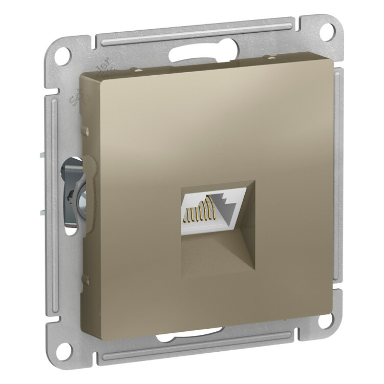 Картинка Systeme Electric AtlasDesign Шампань Розетка компьютерная RJ45, кат. 6A, механизм (ATN000586) в интернет-магазине Форум Электро в Москве