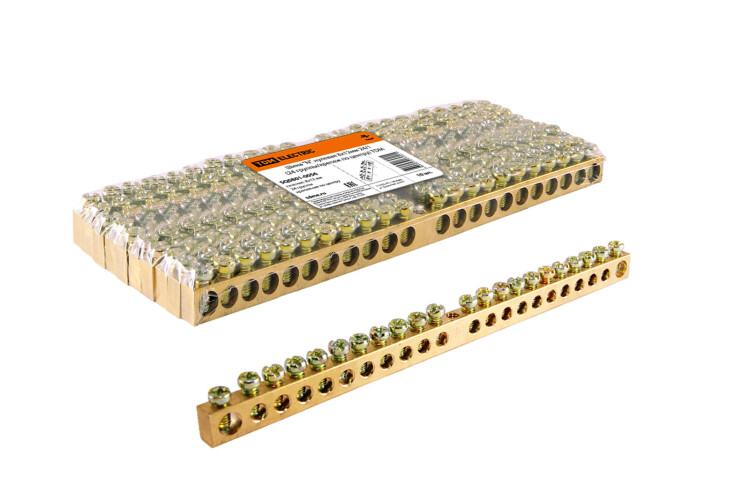 TDM Шина "N" нулевая 8х12мм 24/1 (24 группы/крепеж по центру)