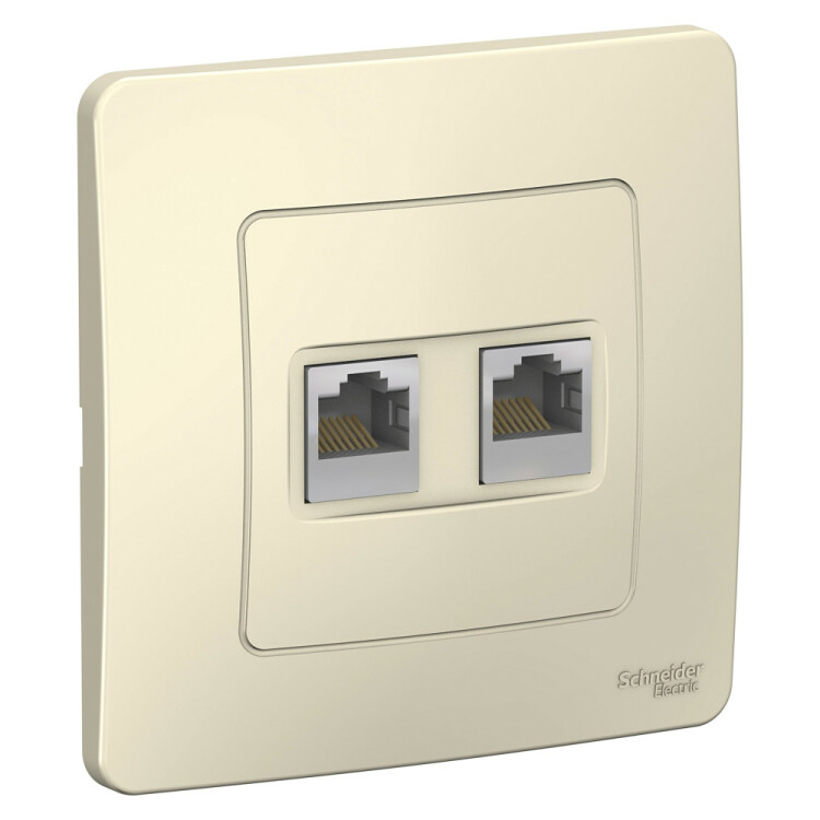 Картинка Systeme Electric Blanca внутр Молочная Розетка 2-ая компьютерная RJ45 (BLNIS045452) в интернет-магазине Форум Электро в Москве
