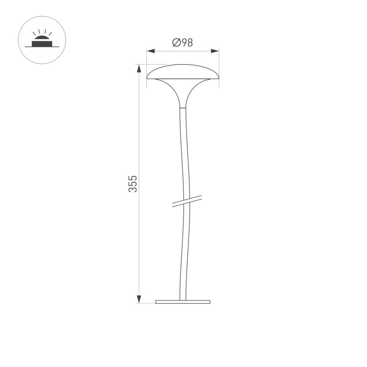 Arlight Светильник KT-MUCENA-BOLL-B-H350-1W Warm3000 (WH, 100 deg, 24V) (IP65 Металл, 3 года) (056053) превью в интернет-магазине электрики Форум Электро в Москве