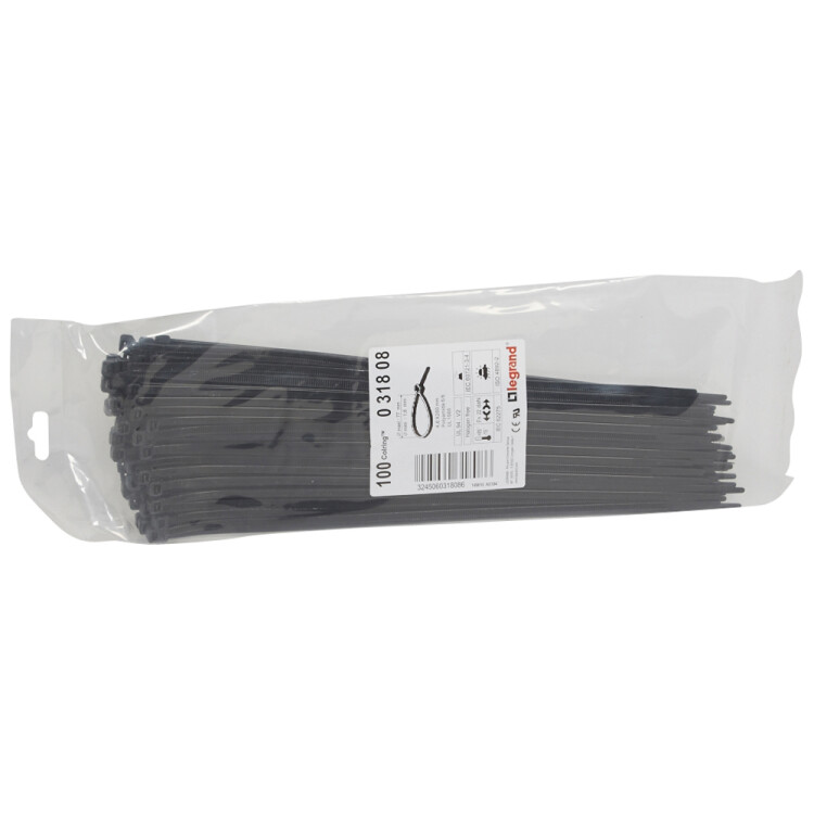 Legrand Colring Хомут монтажный 4,6X280 черный (100 шт.). (031808) превью в интернет-магазине электрики Форум Электро в Москве
