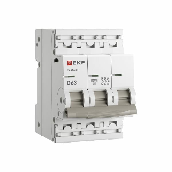 EKF PROXIMA Автоматический выключатель ВА 47-63N 3P 63А (D) 4,5 кА (M634363D) превью в интернет-магазине электрики Форум Электро в Москве