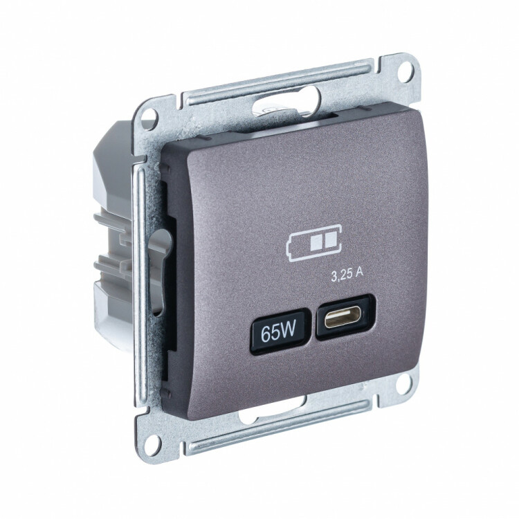 Картинка GLOSSA USB РОЗЕТКА тип-C 65Вт высокоскор.заряд. QC, PD, механизм, СИРЕН.ТУМАН (GSL001427) в интернет-магазине Форум Электро в Москве