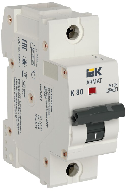 ARMAT Авт. выкл. M10H 1P K 80А IEK (AR-M10H-1-K080) превью в интернет-магазине электрики Форум Электро в Москве