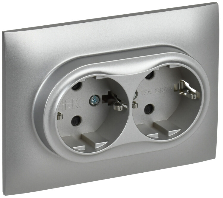 Фотография IEK SKANDY Серебряный Розетка 2-ая с/з с защитными шторками 16А в сборе SK-R07S (SK-R24-16-K23-F) в интернет-магазине Форум Электро в Москве Картинка IEK SKANDY Серебряный Розетка 2-ая с/з с защитными шторками 16А в сборе SK-R07S (SK-R24-16-K23-F) в интернет-магазине Форум Электро в Москве