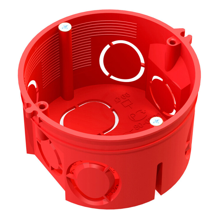 Промрукав Коробка установочная 80-0501С безгалогенная (HF) 68х42 с саморезами без соединителя (245шт/кор) (80-0501С) превью в интернет-магазине электрики Форум Электро в Москве