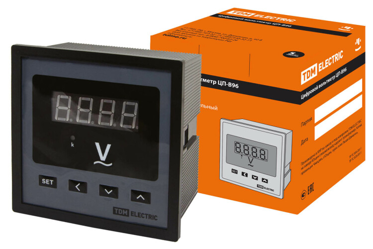 Цифровой вольтметр ЦП-В96 0-999кВ-0,5 TDM (SQ1102-0507) превью в интернет-магазине электрики Форум Электро в Москве
