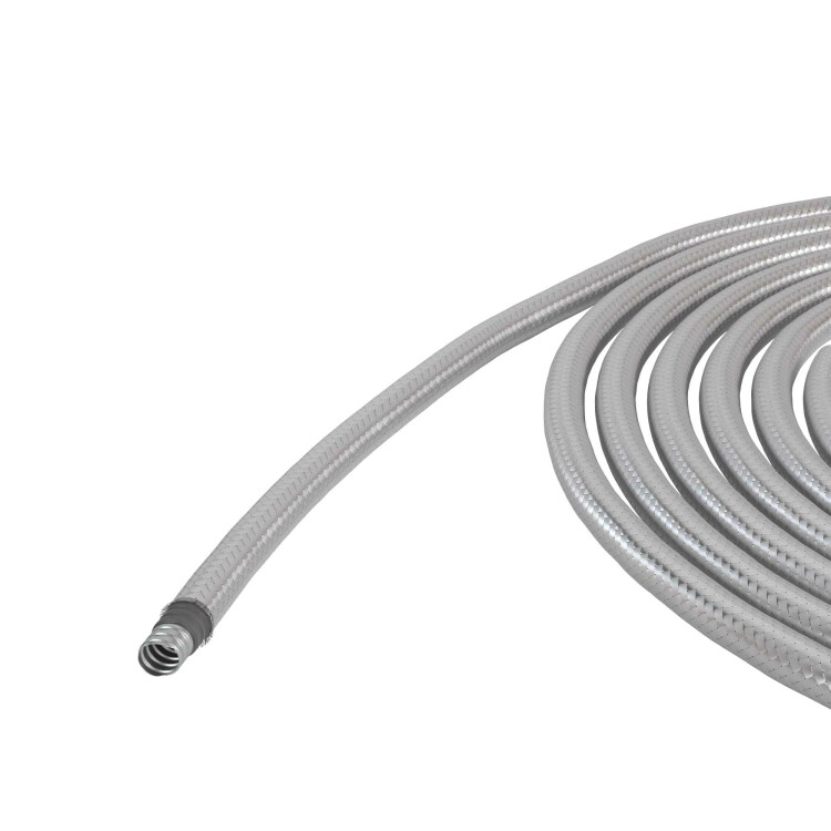 Металлорукав DN 20мм в герм. ПВХ изоляции в оплетке из нержавеющей стали, Dвн 20,5 мм, Dнар 25,5, 50 м (6071TX-022) превью в интернет-магазине электрики Форум Электро в Москве