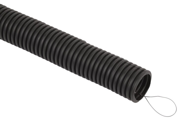 ЭРА Труба гофрированная FRHF GOFR-50-20-FRHF черная безгалогенная трудногорючая d50 с зондом 20м (Б0068911) превью в интернет-магазине электрики Форум Электро в Москве