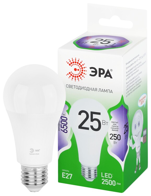 ЭРА Лампа светодиодная GREEN LINE LED A60-25W-865-E27 GL 25Вт груша холодный свет E27 (Б0067111) превью в интернет-магазине электрики Форум Электро в Москве