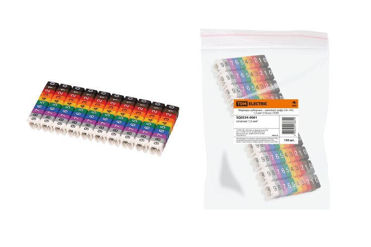 TDM Маркеры наборные – комплект цифр («0»-«9») 1,5 мм2 (150 шт.) (=this.property.MANUFACTURERCODE}) фото в интернет-магазине Форум Электро в Москве