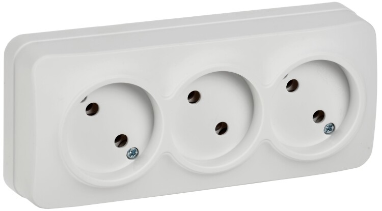 Картинка IEK GLORY Роз. 3-я без з/к/ш о/у 10А РС23-2-ХБм бел. м. (ERH30-K01M-10) в интернет-магазине Форум Электро в Москве