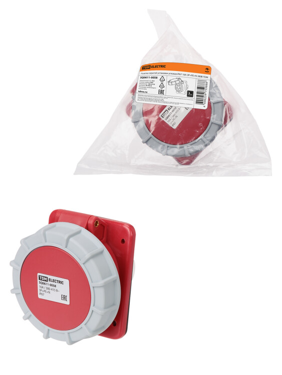TDM Розетка скрытой установки угловая IP67 16А 3Р+РЕ+N 380В (SQ0611-0058) превью в интернет-магазине электрики Форум Электро в Москве