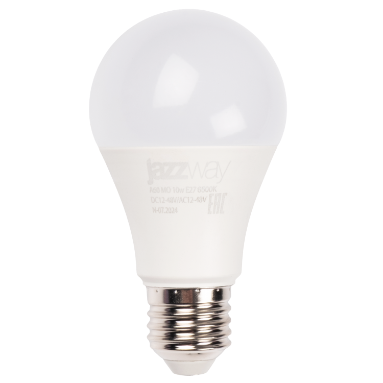 Jazzway Спец. PLED-A60 МО 10w 6500K E27 DC12-48V/AC12-48V (.5050532) превью в интернет-магазине электрики Форум Электро в Москве