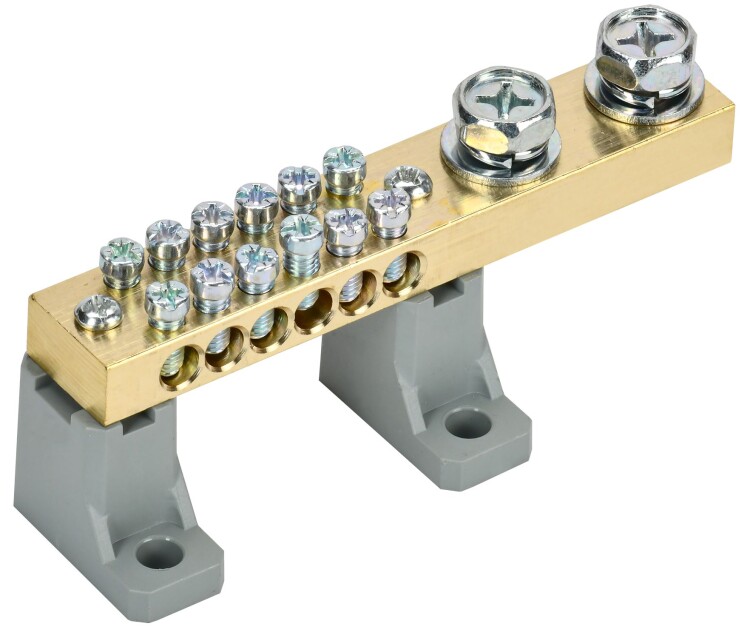 Шина N "ноль" на двух угл. изол. 200А ШНИ-10х18-12-L2-С IEK (YNN30-12-C2-K03) превью в интернет-магазине электрики Форум Электро в Москве