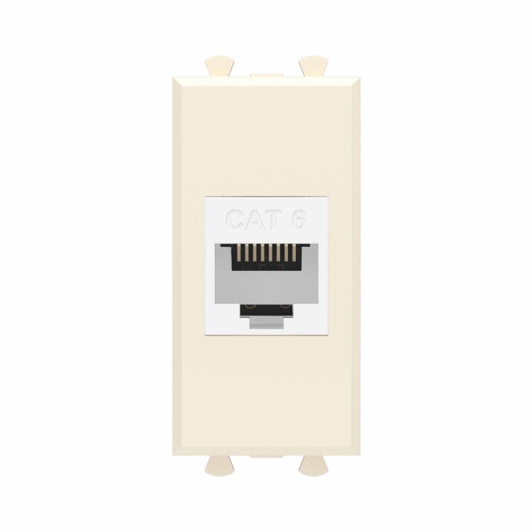 Картинка Компьютерная розетка RJ-45 без шторки модульная, кат.6, "Avanti", "Ванильная дымка", 1 модуль (4405691) в интернет-магазине Форум Электро в Москве