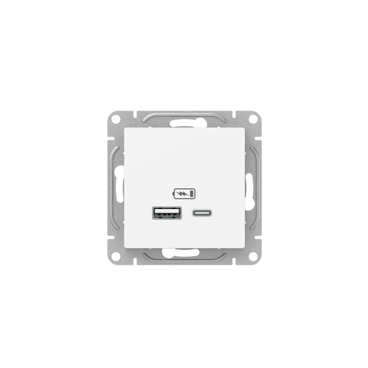 Картинка EKF Механизм розетки USB-A+С, белый Эпика (UP1-SOW-USBA+USBC) в интернет-магазине Форум Электро в Москве