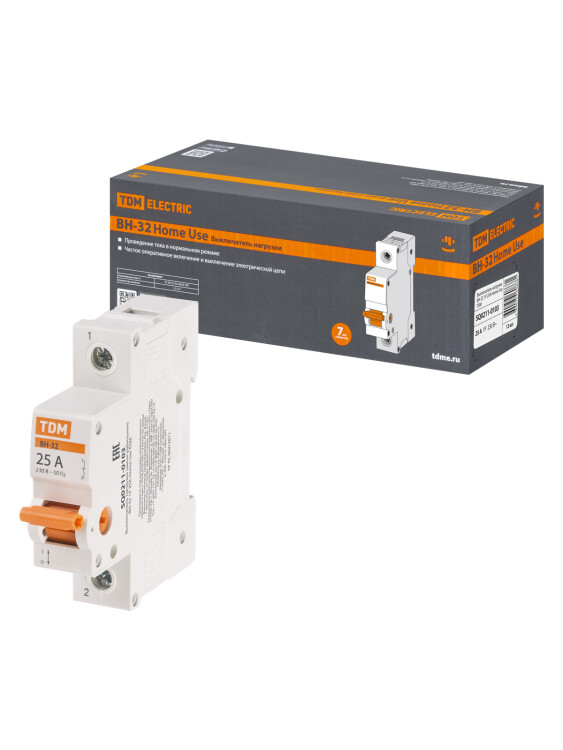 TDM Выключатель нагрузки (мини-рубильник) ВН-32 1P 25A Home Use (SQ0211-0103) превью в интернет-магазине электрики Форум Электро в Москве
