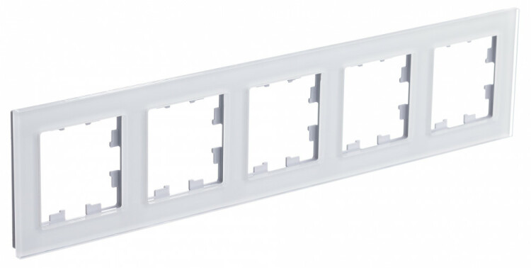 Картинка Systeme Electric AtlasDesign Nature Стекло Белый Рамка 5-ая, универсальная (ATN320105) в интернет-магазине Форум Электро в Москве
