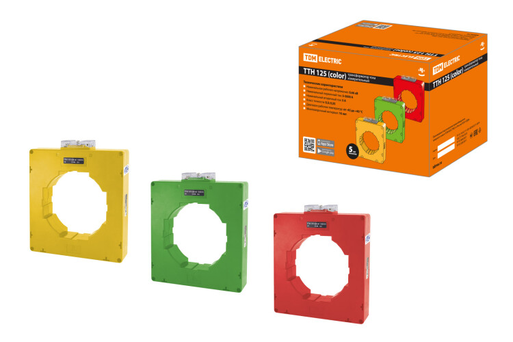 TDM Трансформатор тока измерительный ТТН 125/3000/5-15VA/0,5-Р (3 шт., color) (SQ1101-1225) превью в интернет-магазине электрики Форум Электро в Москве