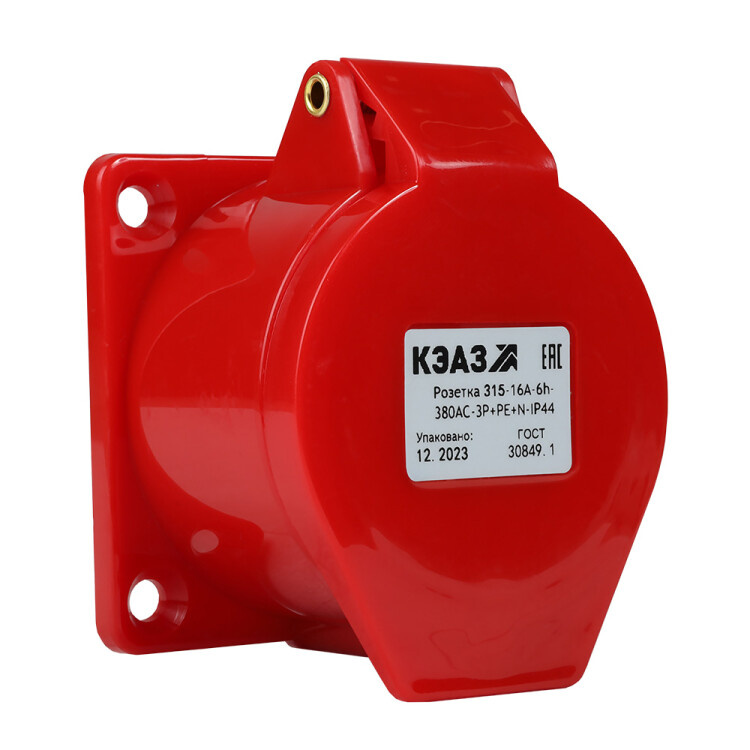 КЭАЗ Розетка фланцевая 315-16А-6h-380AC-3P+PE+N-IP44. (222759) превью в интернет-магазине электрики Форум Электро в Москве