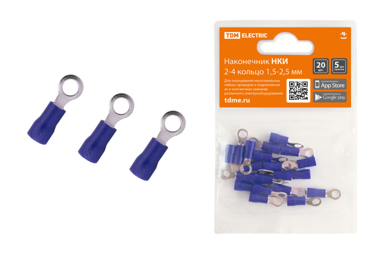 TDM Наконечник НКИ 2-4 кольцо 1,5-2,5мм (20шт) (=this.property.MANUFACTURERCODE}) фото в интернет-магазине Форум Электро в Москве