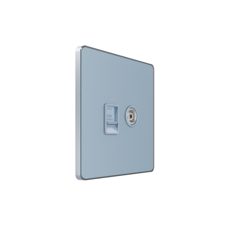 Systeme Electric Systeme Infinity Стальное небо Розетка информационная TV/FM и RJ-45 кат.5е (FSE001189) превью в интернет-магазине электрики Форум Электро в Москве
