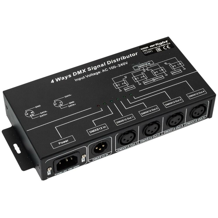 Arlight Контроллер-распределитель LN-DMX-4CH (230V) (IP20 Металл, 1 год) (020586) превью в интернет-магазине электрики Форум Электро в Москве