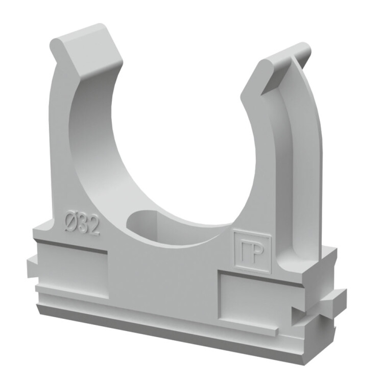 Промрукав Крепеж-клипса для труб АБС-пластик д32 (10шт/500шт уп/кор) (02632м) превью в интернет-магазине электрики Форум Электро в Москве